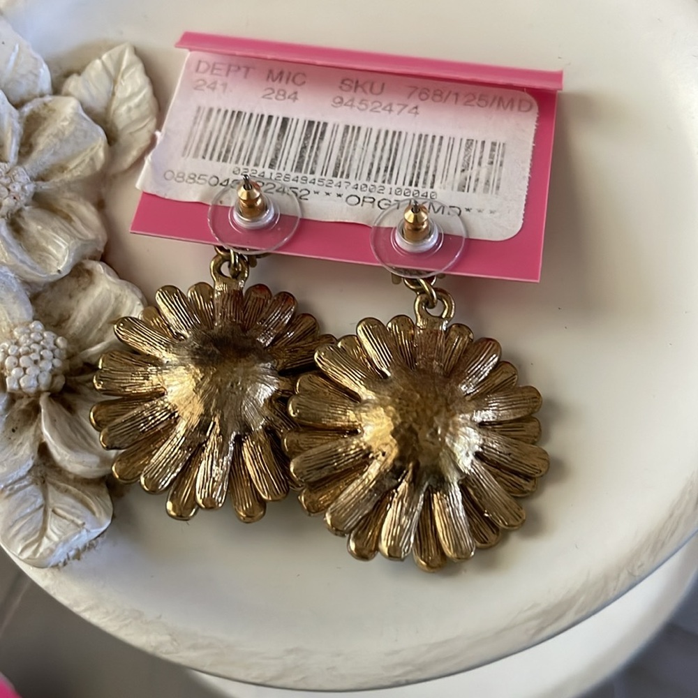 Betsey Johnson Sunflower Earrings - Picture 3 of 3